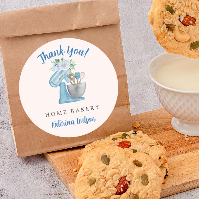 Adesivo Obrigado Misturador de Flor Azul (Criador carregado)