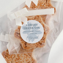 Adesivo Obrigado Moderna Flor de Margarida Azul Pastel 