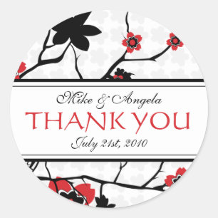 Adesivo Obrigado moderno da flor de cerejeira você