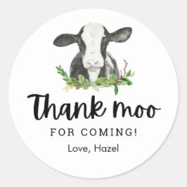 Adesivo Obrigado Moo Para O Próximo Tema Da Vaca Obrigado