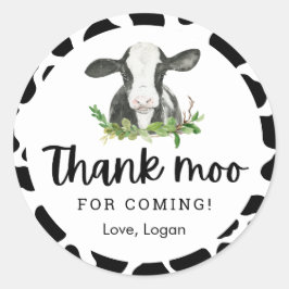 Adesivo Obrigado Moo Para O Tema Da Vaca Aniversário Obrig