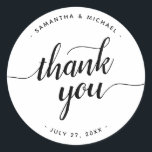 Adesivo Obrigado Na moda Calliografia Script Casamento<br><div class="desc">Obrigado Na moda Calliografia Script Clássico De Casamento</div>