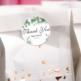 Adesivo Obrigado natural de eucalipto verde