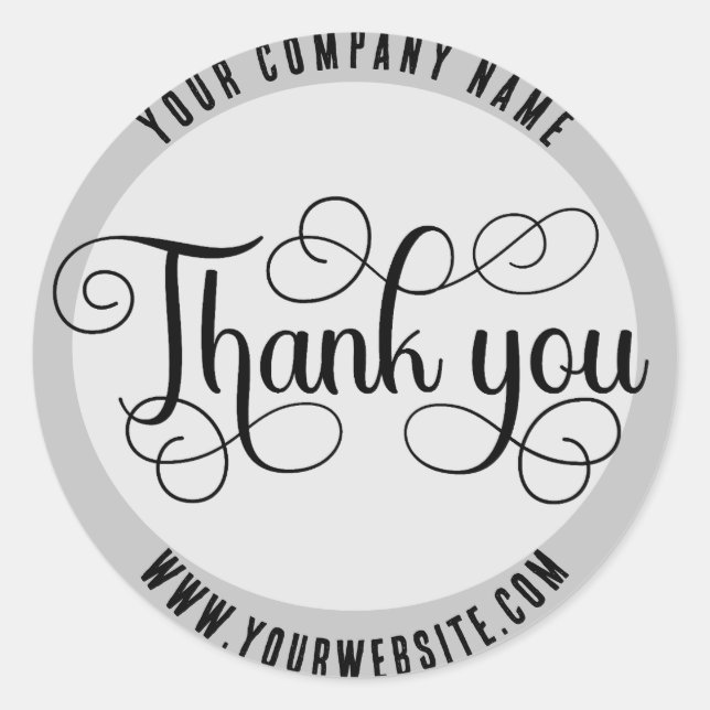 Adesivo Obrigado, Negócios Personalizados (Frente)
