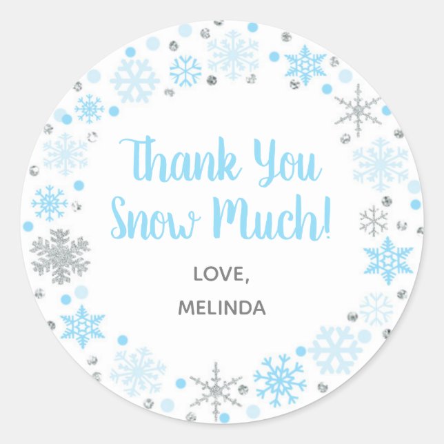 Adesivo Obrigado Neve Muito Favor Sticker Blue & Silver (Frente)