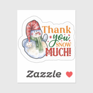 Adesivo Obrigado Neve Muito Homem-Neves De Natal