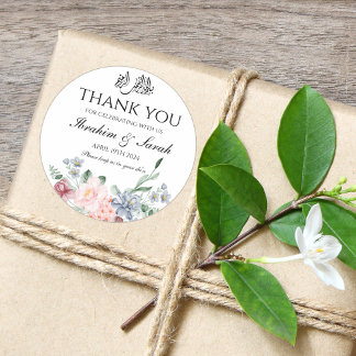 Adesivo Obrigado, Níkah, muçulmano, favor do casamento flo