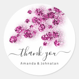 Adesivo Obrigado Noiva Floral Brilho Branco Sweet16th