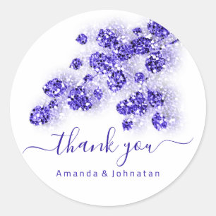 Adesivo Obrigado Noiva Sweet16th Floral Branco Azul Real