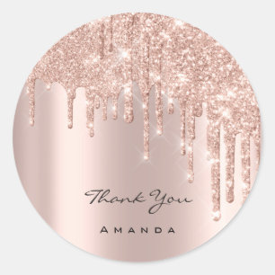 Adesivo Obrigado Nome 16ª Bridal Rosa Glitter Spark VIP