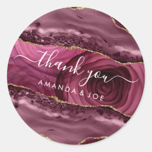 Adesivo Obrigado Nome 16º Bridal Marsala Rosa Marble
