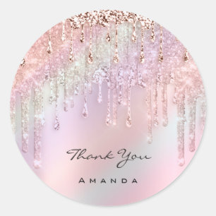 Adesivo Obrigado Nome 16º Bridal Purple Rosa Holographic