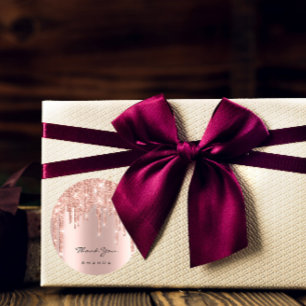 Adesivo Obrigado Nome 16º Bridal Rosa Glitter Spark