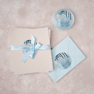 Adesivo Obrigado Nome 16º Marinho Bridal Silver Glitter