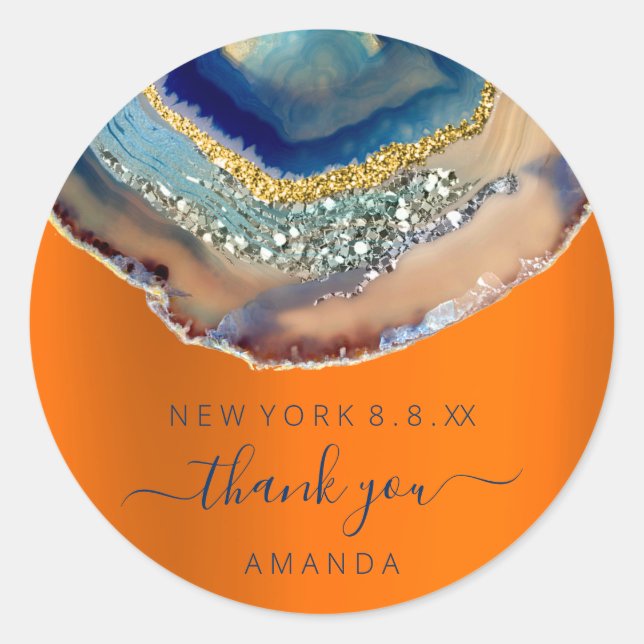 Adesivo Obrigado Nome 16º Marinho Dourado de Literatura (Frente)