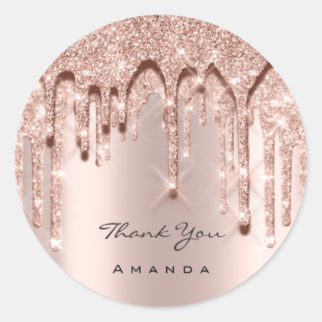Adesivo Obrigado Nome 16º Rosa de Bridal Glitter 3D (Frente)