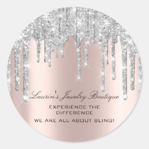 Adesivo Obrigado Nome 16º Rosa de Bridal Glitter Silver C