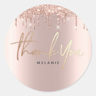 Adesivo Obrigado Nome 16º Rosa de Bridal Glitter Spark