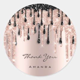 Adesivo Obrigado Nome 16º Rosa de Bridal Negra