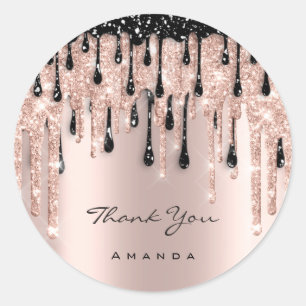 Adesivo Obrigado Nome 16º Rosa de Bridal Negra
