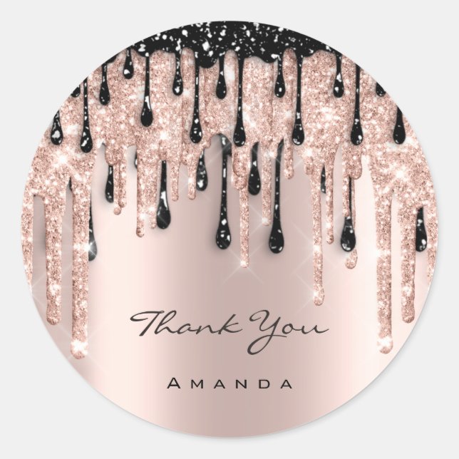 Adesivo Obrigado Nome 16º Rosa de Bridal Negra (Frente)