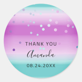 Adesivo Obrigado Nome Data 16º Casamento Bridal.