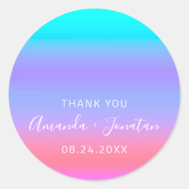 Adesivo Obrigado Nome Data Azul Cor-de-rosa Azul Aqua Cor-