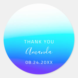 Adesivo Obrigado Nome Data Doce 16º Casamento Bridal Azul