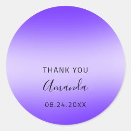 Adesivo Obrigado Nome Data Doce 16º Casamento Roxo Azul