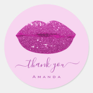 Adesivo Obrigado Nome Sweet16. Berry  Noiva  Beijo Rosa Lá