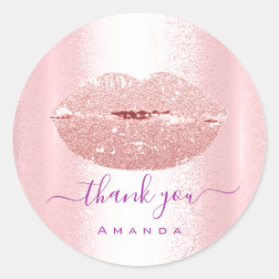 Adesivo Obrigado Nome Sweet16th Compro Makeup Kiss Lábios