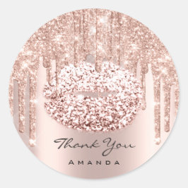 Adesivo Obrigado Nome Sweet 16º Chá de Noiva Rosa