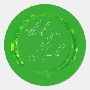 Adesivo Obrigado Nome Verde Favor Pequena Empresa