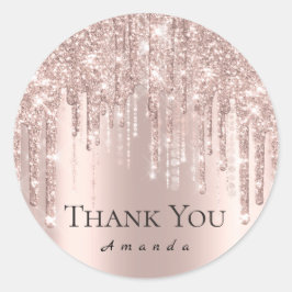 Adesivo Obrigado Nomear 16ª Bridal Rosa Glitter Drips VIP