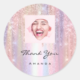 Adesivo Obrigado Nomear 16ª Foto Personalizada de Rosa de 