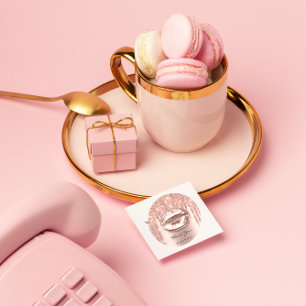 Adesivo Obrigado Nomear 16º Lábios de Beijo Rosa da Bridal