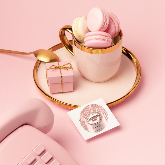 Adesivo Obrigado Nomear 16º Lábios de Beijo Rosa da Bridal (Criador carregado)