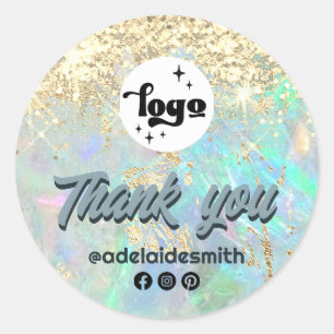 Adesivo obrigado opal faux glitter