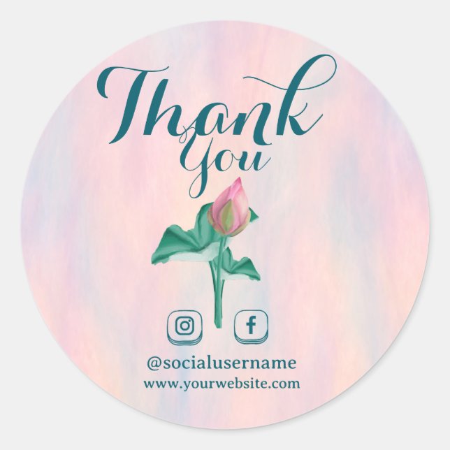 Adesivo Obrigado Opalescente Lotus Typoografia (Frente)