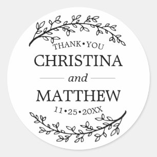 Adesivo Obrigado os ramos pretos brancos do louro que