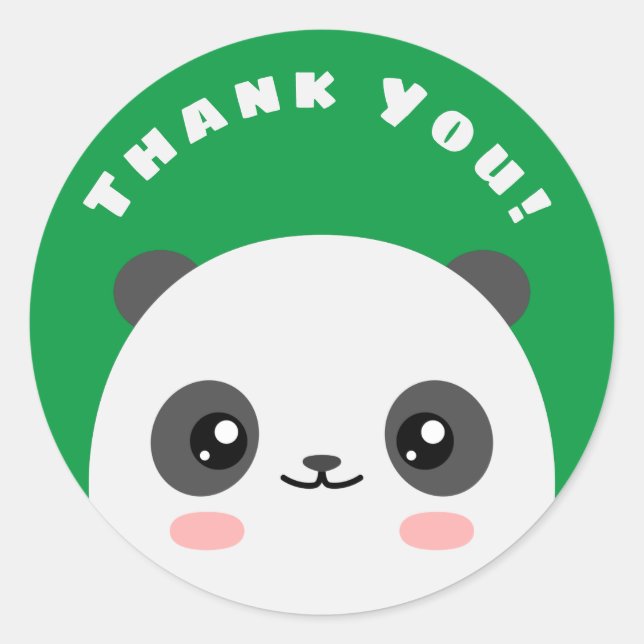 Adesivo Obrigado Panda Classic Round Sticker (Frente)
