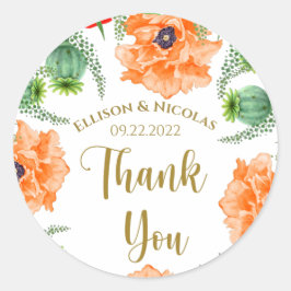 Adesivo Obrigado papoulas