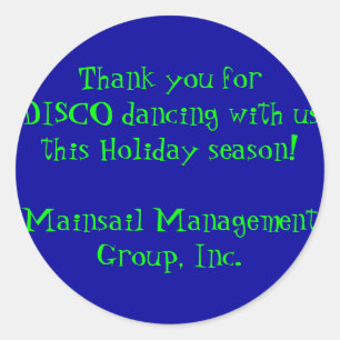 Adesivo Obrigado para a dança do DISCO connosco este