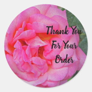Adesivo Obrigado para sua flor da foto do rosa do rosa da