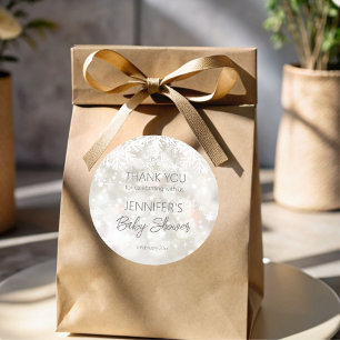 Adesivo Obrigado pastel de neve de inverno chá de fraldas 