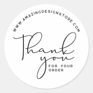 Adesivo Obrigado pela elegância do Script do seu pedido