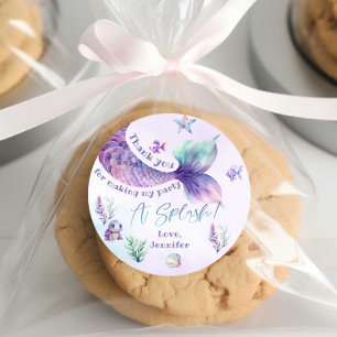 Adesivo Obrigado pela festa de aniversário da sereia