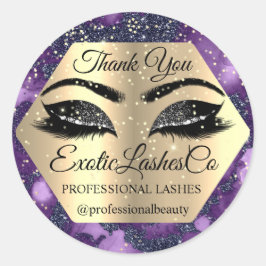 Adesivo Obrigado pela sua compra Eyelashes Roxos