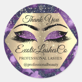 Adesivo Obrigado pela sua compra Eyelashes Roxos