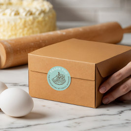 Adesivo Obrigado Pela Sua Padaria Teal Da Sua Empresa